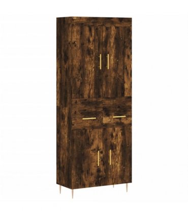 vidaXL Highboard Smoked Oak 69,5x34x180 cm Engineered Wood