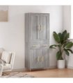 vidaXL Highboard Grey Sonoma 69,5x34x180 cm Engineered Wood