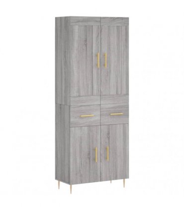 vidaXL Highboard Grey Sonoma 69,5x34x180 cm Engineered Wood