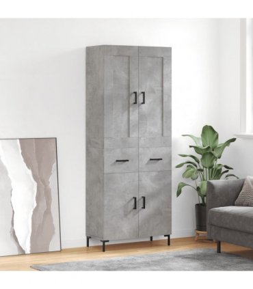 vidaXL Highboard Concrete Grey 69,5x34x180 cm Engineered Wood