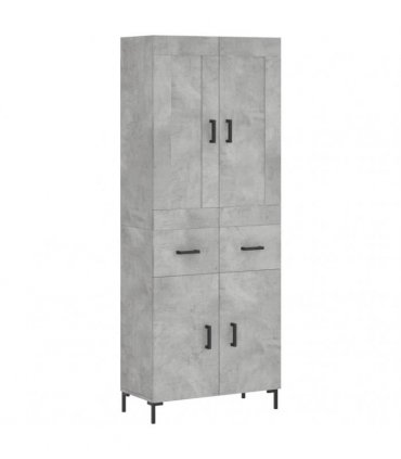 vidaXL Highboard Concrete Grey 69,5x34x180 cm Engineered Wood