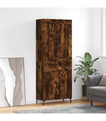 vidaXL Highboard Smoked Oak 69,5x34x180 cm Engineered Wood
