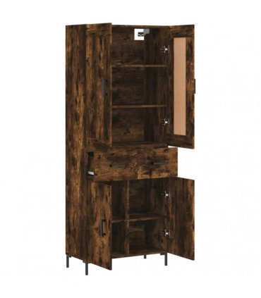 vidaXL Highboard Smoked Oak 69,5x34x180 cm Engineered Wood