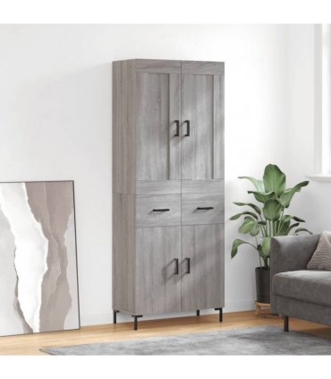 vidaXL Highboard Grey Sonoma 69,5x34x180 cm Engineered Wood