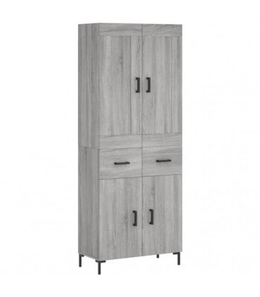 vidaXL Highboard Grey Sonoma 69,5x34x180 cm Engineered Wood