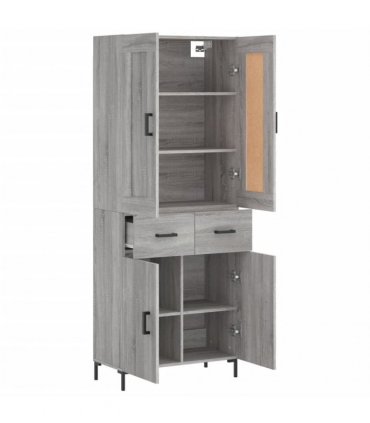 vidaXL Highboard Grey Sonoma 69,5x34x180 cm Engineered Wood