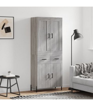 vidaXL Highboard Grey Sonoma 69,5x34x180 cm Engineered Wood