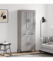 vidaXL Highboard Grey Sonoma 69,5x34x180 cm Engineered Wood