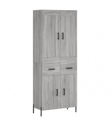 vidaXL Highboard Grey Sonoma 69,5x34x180 cm Engineered Wood