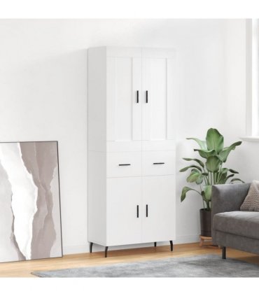 vidaXL Highboard White 69,5x34x180 cm Engineered Wood