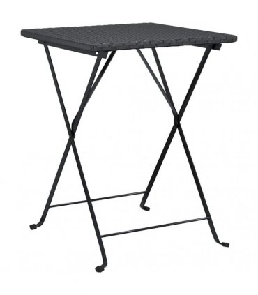 vidaXL 3 Piece Folding Bistro Set Black Poly Rattan