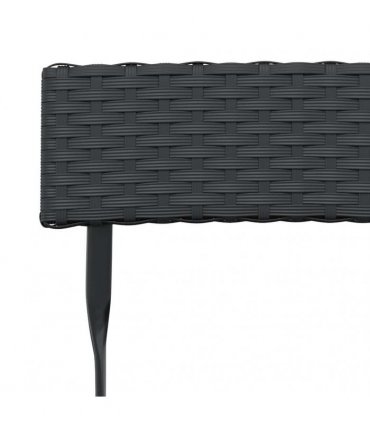 vidaXL 3 Piece Folding Bistro Set Black Poly Rattan