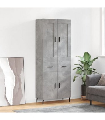 vidaXL Highboard Concrete Grey 69,5x34x180 cm Engineered Wood