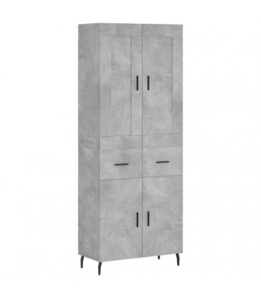 vidaXL Highboard Concrete Grey 69,5x34x180 cm Engineered Wood