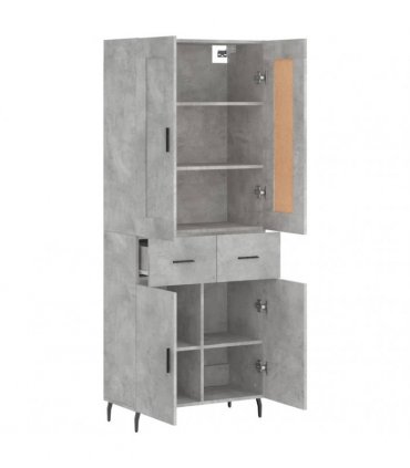 vidaXL Highboard Concrete Grey 69,5x34x180 cm Engineered Wood