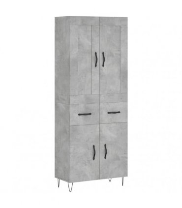 vidaXL Highboard Concrete Grey 69,5x34x180 cm Engineered Wood