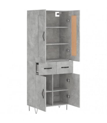vidaXL Highboard Concrete Grey 69,5x34x180 cm Engineered Wood