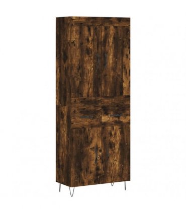 vidaXL Highboard Smoked Oak 69,5x34x180 cm Engineered Wood