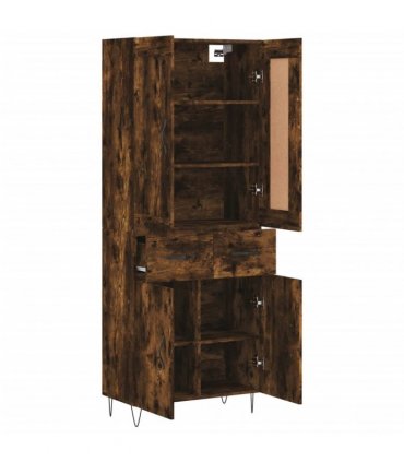 vidaXL Highboard Smoked Oak 69,5x34x180 cm Engineered Wood