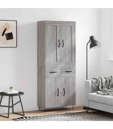 vidaXL Highboard Grey Sonoma 69,5x34x180 cm Engineered Wood