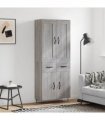 vidaXL Highboard Grey Sonoma 69,5x34x180 cm Engineered Wood