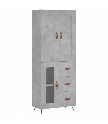 vidaXL Highboard Concrete Grey 69,5x34x180 cm Engineered Wood