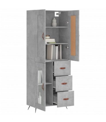 vidaXL Highboard Concrete Grey 69,5x34x180 cm Engineered Wood
