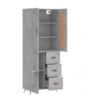 vidaXL Highboard Concrete Grey 69,5x34x180 cm Engineered Wood