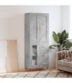 vidaXL Highboard Concrete Grey 69,5x34x180 cm Engineered Wood