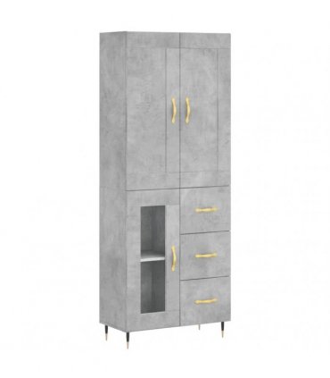 vidaXL Highboard Concrete Grey 69,5x34x180 cm Engineered Wood