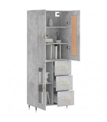 vidaXL Highboard Concrete Grey 69,5x34x180 cm Engineered Wood