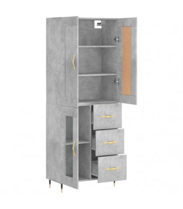 vidaXL Highboard Concrete Grey 69,5x34x180 cm Engineered Wood
