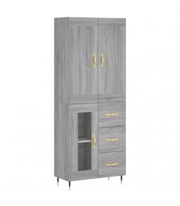 vidaXL Highboard Grey Sonoma 69,5x34x180 cm Engineered Wood