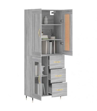 vidaXL Highboard Grey Sonoma 69,5x34x180 cm Engineered Wood