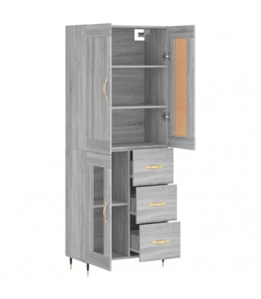 vidaXL Highboard Grey Sonoma 69,5x34x180 cm Engineered Wood