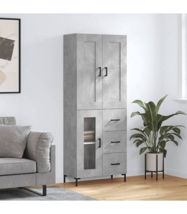 vidaXL Highboard Concrete Grey 69,5x34x180 cm Engineered Wood