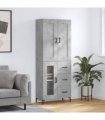 vidaXL Highboard Concrete Grey 69,5x34x180 cm Engineered Wood