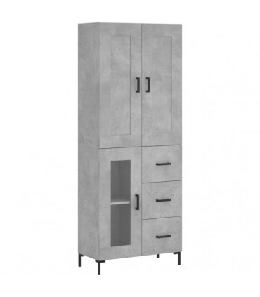 vidaXL Highboard Concrete Grey 69,5x34x180 cm Engineered Wood