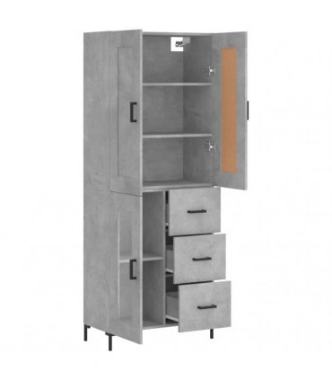 vidaXL Highboard Concrete Grey 69,5x34x180 cm Engineered Wood
