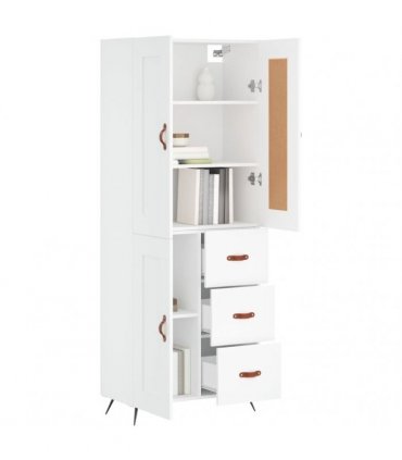 vidaXL Highboard White 69,5x34x180 cm Engineered Wood