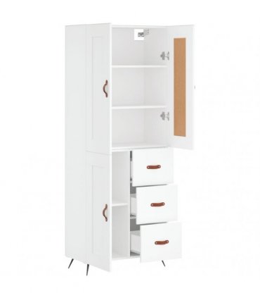 vidaXL Highboard White 69,5x34x180 cm Engineered Wood