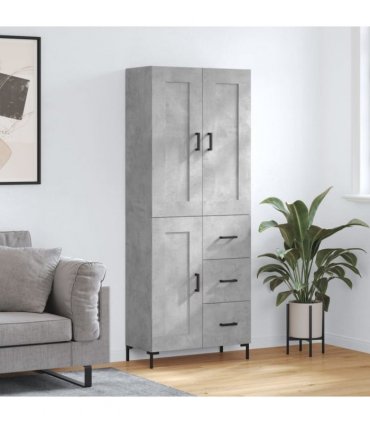 vidaXL Highboard Concrete Grey 69,5x34x180 cm Engineered Wood