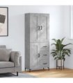 vidaXL Highboard Concrete Grey 69,5x34x180 cm Engineered Wood