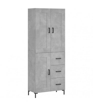 vidaXL Highboard Concrete Grey 69,5x34x180 cm Engineered Wood