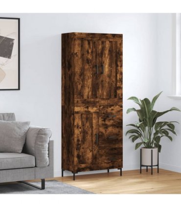 vidaXL Highboard Smoked Oak 69,5x34x180 cm Engineered Wood