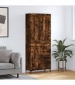 vidaXL Highboard Smoked Oak 69,5x34x180 cm Engineered Wood