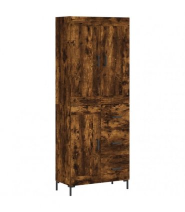 vidaXL Highboard Smoked Oak 69,5x34x180 cm Engineered Wood