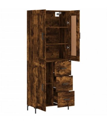 vidaXL Highboard Smoked Oak 69,5x34x180 cm Engineered Wood