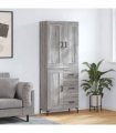 vidaXL Highboard Grey Sonoma 69,5x34x180 cm Engineered Wood