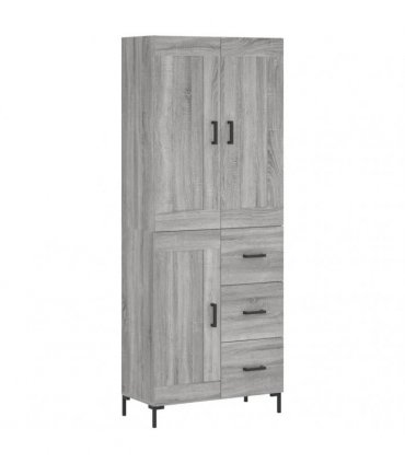 vidaXL Highboard Grey Sonoma 69,5x34x180 cm Engineered Wood